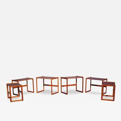 Mogens Kold Vintage Danish Pair of Trio Teak Nesting Tables Arne Hovmand Olsen Mogens Kold