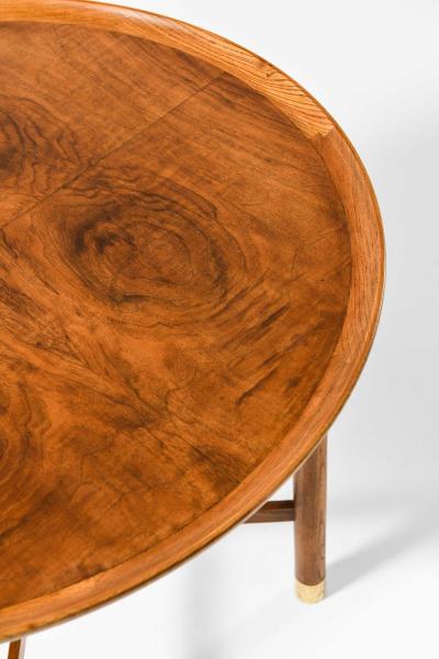 Mogens Lassen Mogens Lassen Attrib Coffee Table in Brass Elm Walnut by K Thomsen 1940s
