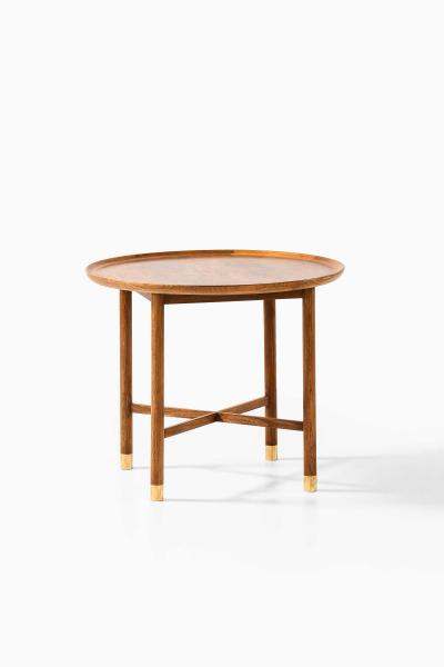 Mogens Lassen Mogens Lassen Attrib Coffee Table in Brass Elm Walnut by K Thomsen 1940s