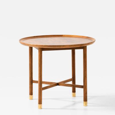 Mogens Lassen Mogens Lassen Attrib Coffee Table in Brass Elm Walnut by K Thomsen 1940s