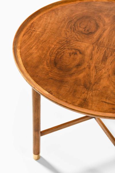 Mogens Lassen Mogens Lassen Attrib Coffee Table in Brass Elm Walnut by K Thomsen 1940s