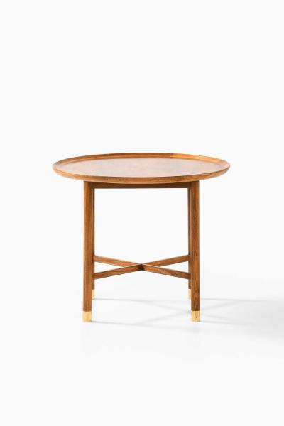 Mogens Lassen Mogens Lassen Attrib Coffee Table in Brass Elm Walnut by K Thomsen 1940s
