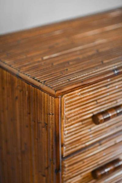 Molto Bamboo Chest of Drawers with leather binding