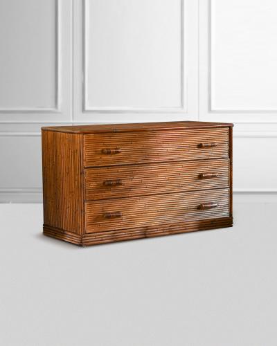 Molto Bamboo Chest of Drawers with leather binding