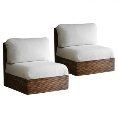 Molto Editions modular bamboo sofa complete with cushion in Dedar fabric