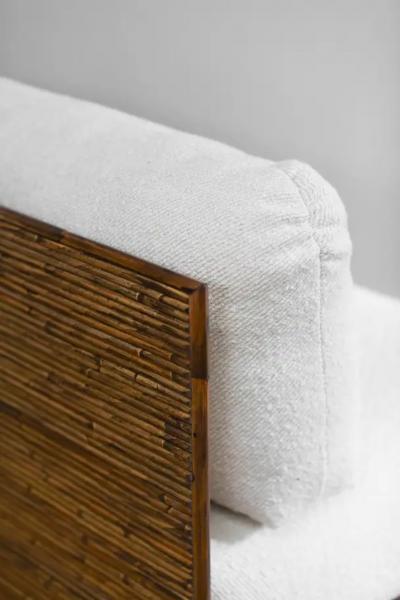 Molto Editions modular bamboo sofa complete with cushion in Dedar fabric