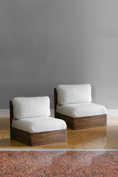 Molto Editions modular bamboo sofa complete with cushion in Dedar fabric