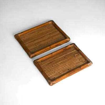 Molto Rectangular Bamboo Trays Set of 2