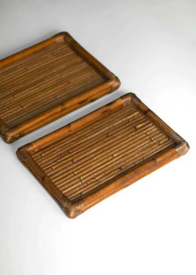 Molto Rectangular Bamboo Trays Set of 2