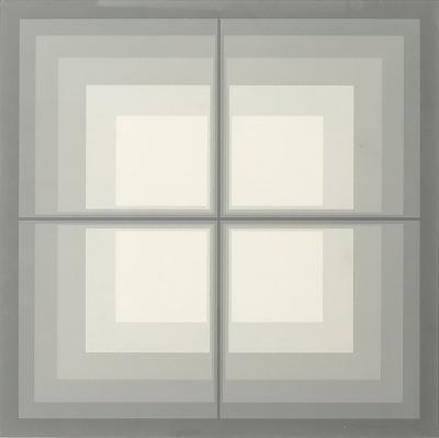 Mon Levinson Mon Levinson Modernist Abstract Geometric Screen Print in Grey Squares