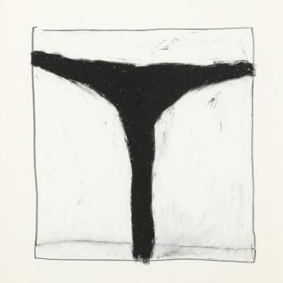 Mona Mark Mid Century Modernist Abstract Lithograph in White and Black Signed Mona Mark