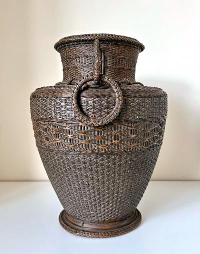 Monden Kogyoku Early Japanese Bamboo Flower Basket Hahakago by Monden Kogyoku Original Box