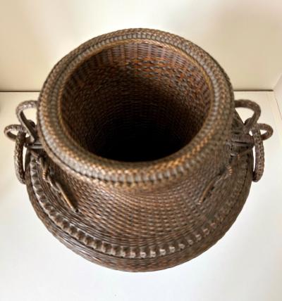 Monden Kogyoku Early Japanese Bamboo Flower Basket Hahakago by Monden Kogyoku Original Box