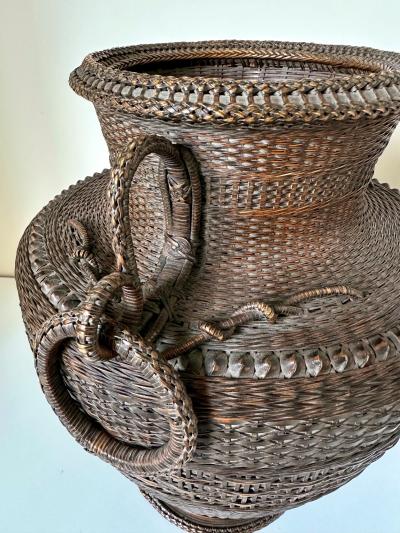 Monden Kogyoku Early Japanese Bamboo Flower Basket Hahakago by Monden Kogyoku Original Box