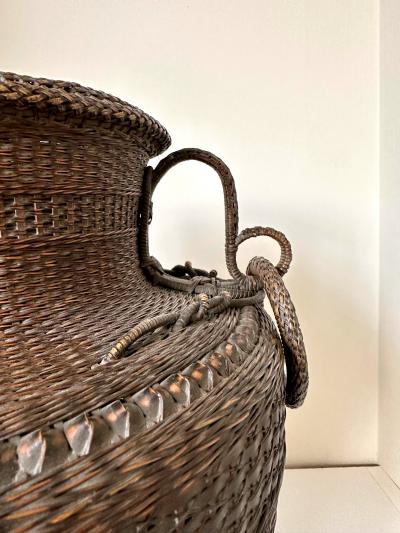 Monden Kogyoku Early Japanese Bamboo Flower Basket Hahakago by Monden Kogyoku Original Box