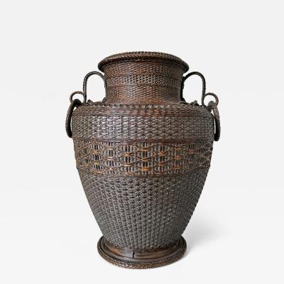 Monden Kogyoku Early Japanese Bamboo Flower Basket Hahakago by Monden Kogyoku Original Box