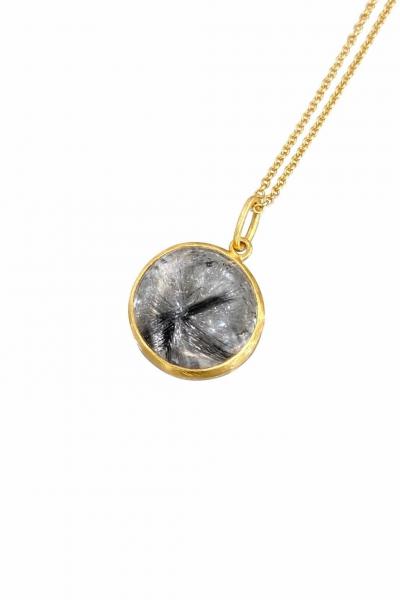 Monica Marcella One of a Kind Star Formation Brookite in Quartz Gold Necklace Monica Marcella