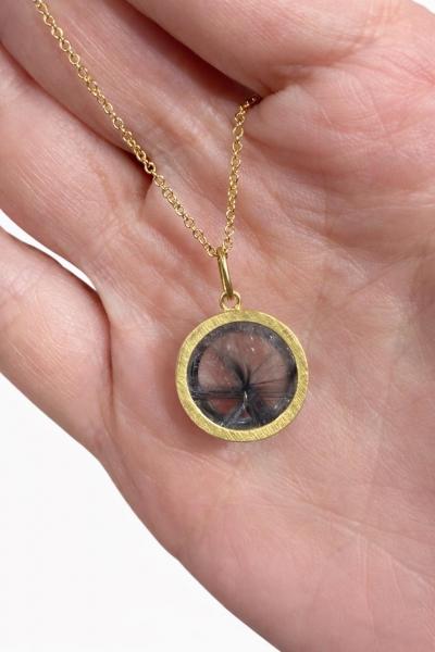 Monica Marcella One of a Kind Star Formation Brookite in Quartz Gold Necklace Monica Marcella