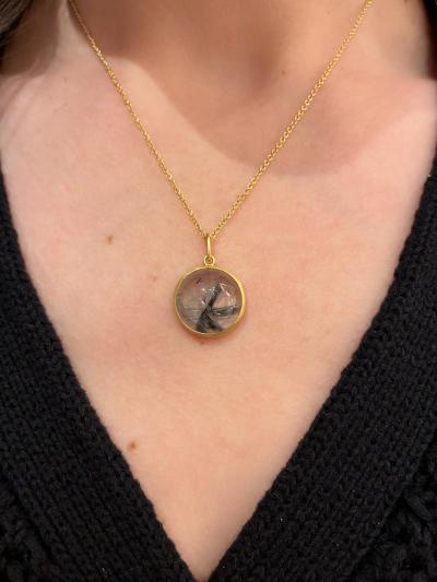 Monica Marcella One of a Kind Star Formation Brookite in Quartz Gold Necklace Monica Marcella