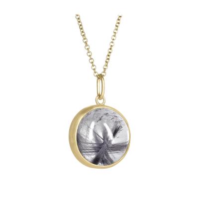 Monica Marcella One of a Kind Star Formation Brookite in Quartz Gold Necklace Monica Marcella