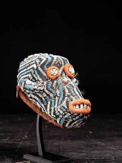 Monkey Skull from the Cameroon Grasslands covered with fabric