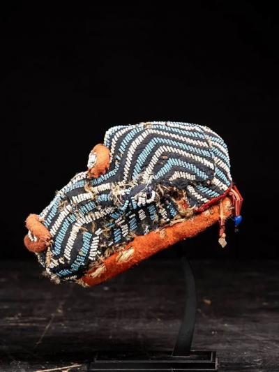 Monkey Skull from the Cameroon Grasslands covered with fabric