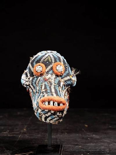 Monkey Skull from the Cameroon Grasslands covered with fabric