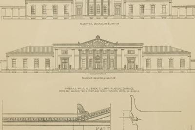 Monograph Print Titled Detail Central Portion Academic Building Univer