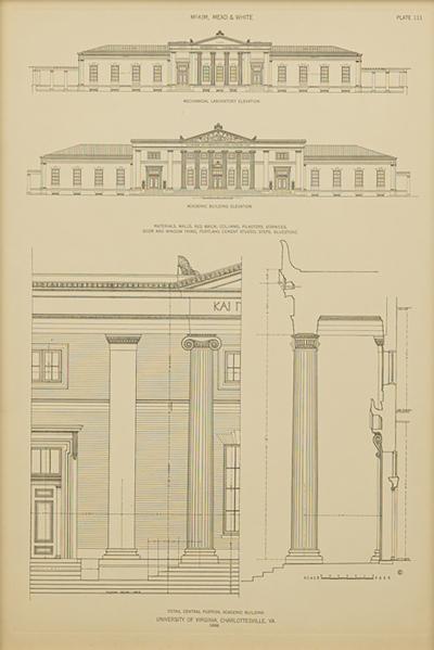 Monograph Print Titled Detail Central Portion Academic Building Univer