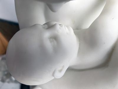Monsieur Vanet French Carrara Marble Sculpture 19th Century Nude Neoclassical Mother Child