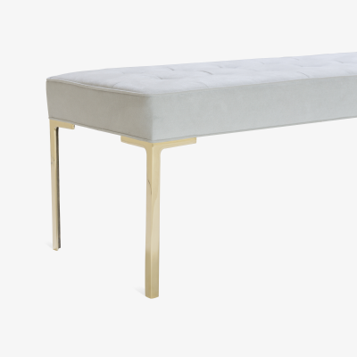 Montage Astor 60 Brass Bench in Dove Luxe Suede by Montage