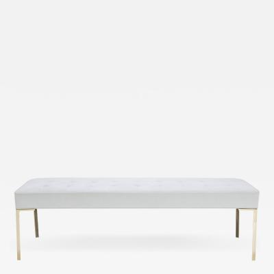 Montage Astor 60 Brass Bench in Dove Luxe Suede by Montage