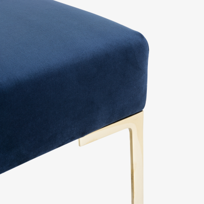 Montage Astor 60 Brass Bench in Navy Velvet by Montage