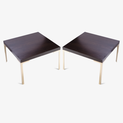 Montage Astor Brass Occasional Tables in Walnut Pair