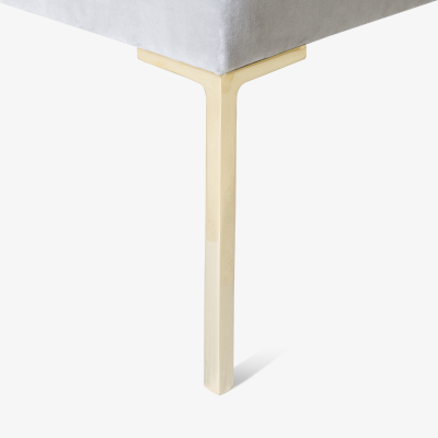 Montage Astor Large Brass Tufted Ottoman in Sharkskin Velvet by Montage