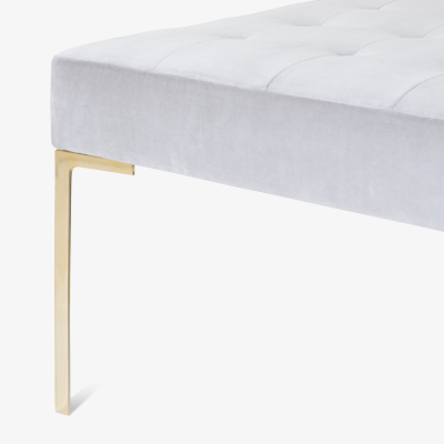 Montage Astor Large Brass Tufted Ottoman in Sharkskin Velvet by Montage