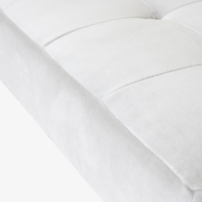 Montage Astor Large Brass Tufted Ottoman in Sharkskin Velvet by Montage