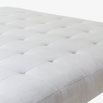 Montage Astor Large Brass Tufted Ottoman in Sharkskin Velvet by Montage