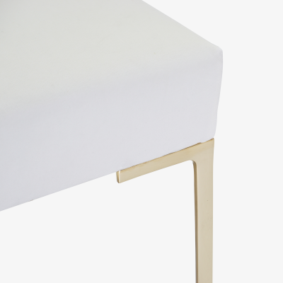 Montage Astor Petite Brass Ottoman in Snow Velvet by Montage