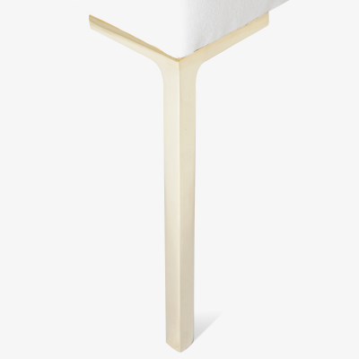 Montage Astor Petite Brass Ottomans in Snow Velvet by Montage Pair