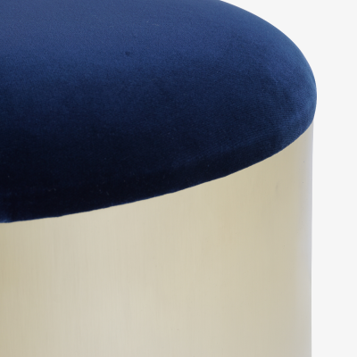 Montage Brushed Brass Mushroom Pouf in Velvet by Montage