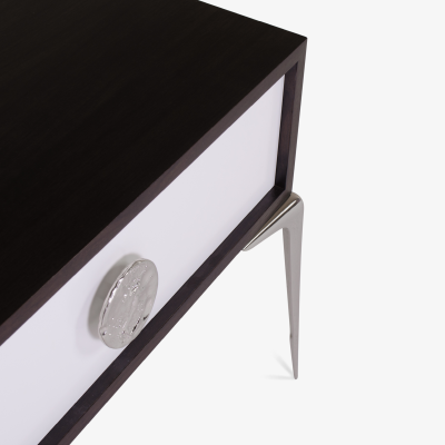 Montage Colette Nickel Nightstands in Ebony Ivory by Montage Pair