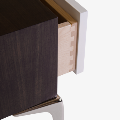 Montage Colette Nickel Nightstands in Ebony Ivory by Montage Pair