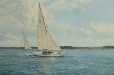 Montague Dawson Montague Dawson Gliding Along The Deb circa 1949