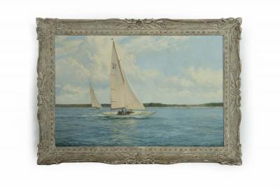 Montague Dawson Montague Dawson Gliding Along The Deb circa 1949