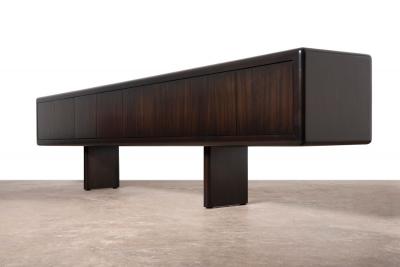 Monumental 10 Foot Custom Mid Century Modern Media Console in Solid Mahogany