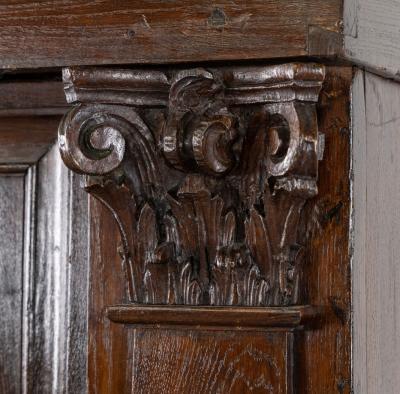 Monumental 17th Century Dutch Cabinet in Sculpted Oak