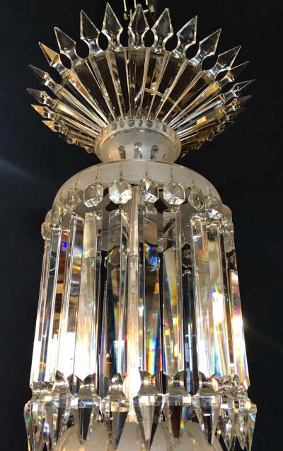 Monumental 19th Century Crystal Lalique Style Neoclassical Chandelier
