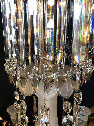 Monumental 19th Century Crystal Lalique Style Neoclassical Chandelier