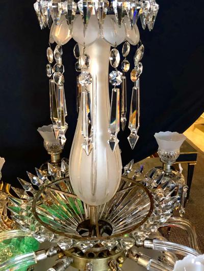 Monumental 19th Century Crystal Lalique Style Neoclassical Chandelier